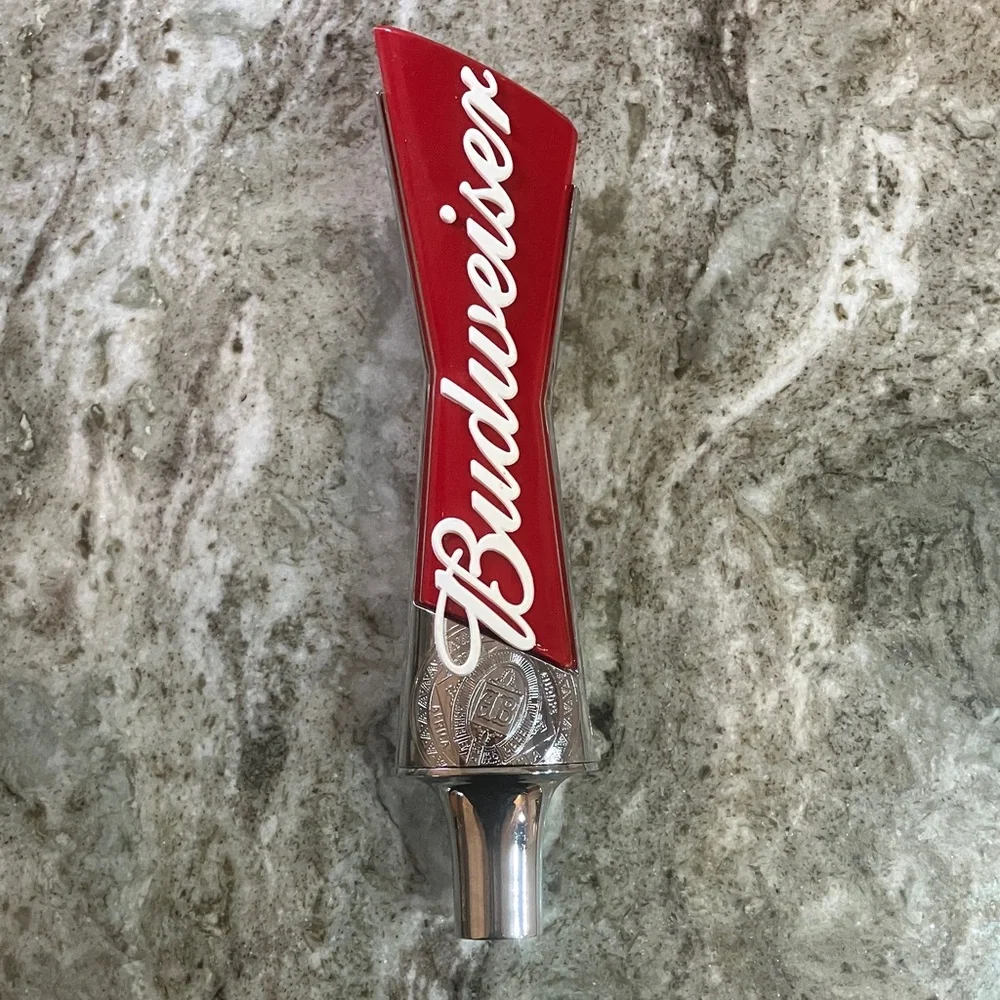 Budweiser Red and Silver Tap Handle